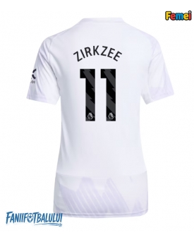Manchester United Joshua Zirkzee #11 Tricou Fotbal Replică 2025-26 Femei Deplasare